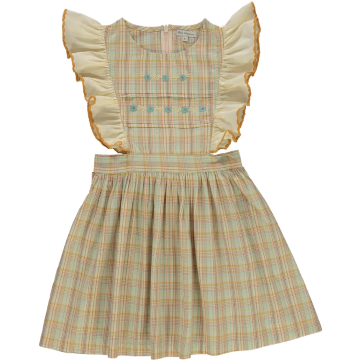Bebe Organic - Giulia Organic cotton ruffle dress - Girl - Ochre - 3 years Bebe Organic - Giulia Organic cotton ruffle dress - Girl - Ochre - 3 years