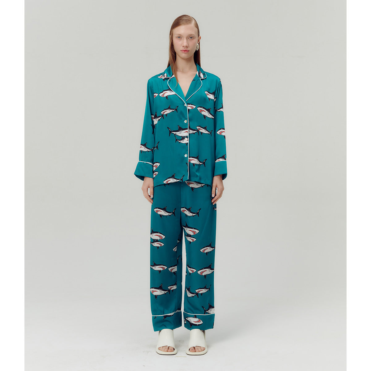 Kalinga Ashok Silk Tiger Pyjamas Pajama Shark Pyjamas Ladies Shark