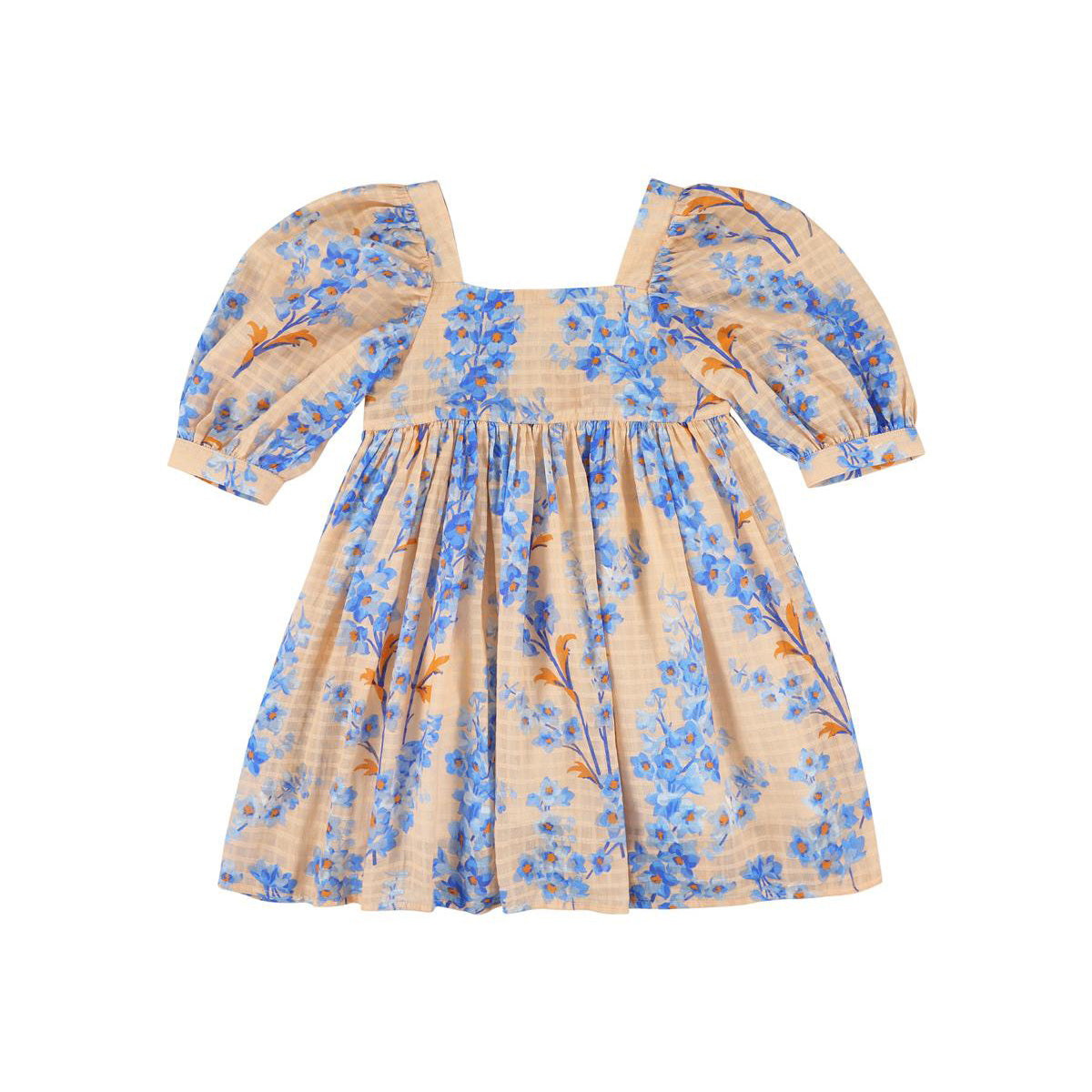 planet blue white dress Suzy Dress 12 / Nectarine