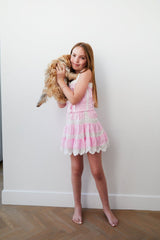 Skylar Pink Heart & Lace Tank Top