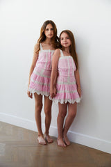 Skylar Pink Heart & Lace Tank Top