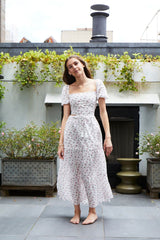 Noa White Rose Tie Back Top