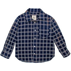 Babe & Tess The Oceano Chemise Shirt with button front, pointed collar, chest pocket and long sleeves