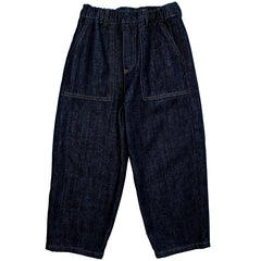 Babe & Tess The Guglielmo Denim Pant relaxed straight-leg jeans with elastic waistband and patch pockets
