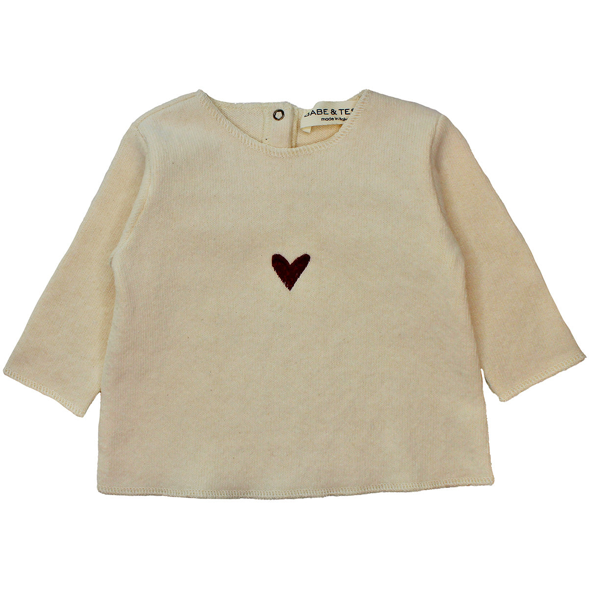 Babe & Tess The Love Knit Tee long-sleeve knit top with embroidered heart detail