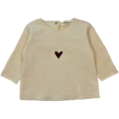 Babe & Tess The Love Knit Tee long-sleeve knit top with embroidered heart detail
