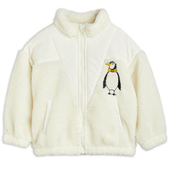 Penguin Pile Zip Jacket from Mini Rodini. Pile fleece jacket made from 100% recycled polyester