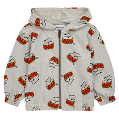 The Baby Play the Drum Zipped Hoodie from Bobo Choses. Designed with hooded, long sleeves