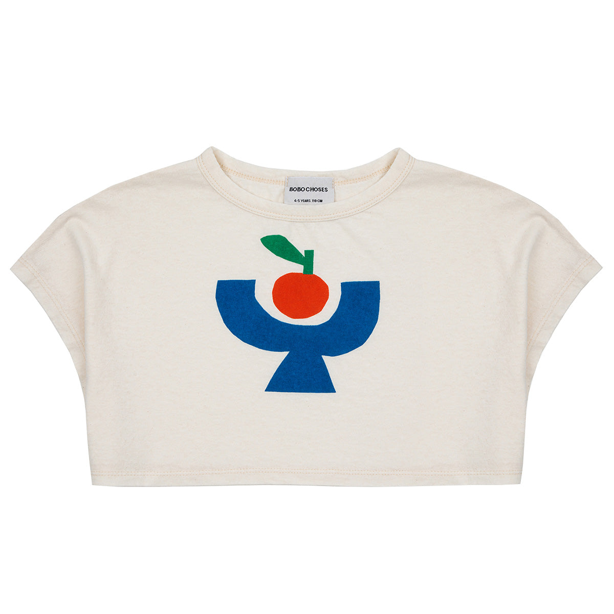 The Tomato Plate Cropped Tee from Bobo Choses. Designed with sleeveless, loose fit, round neck and cropped length.