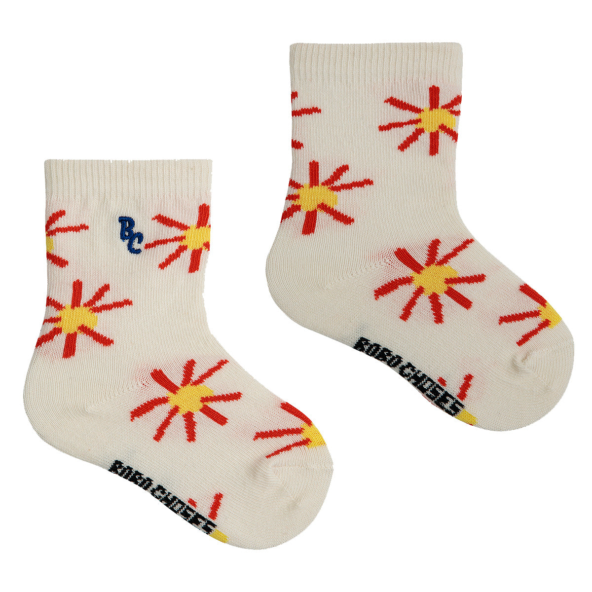 The Baby Sun All Over Short Socks from Bobo Choses. Long socks with all over print.