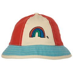The Baby Rainbow Multicolor Hat from Bobo Choses. This hat features a nostalgic color scheme with a color block design.