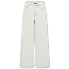 The Leyla Color Pants from AO76. High-waisted wide-leg jeans with a button and zip closure.