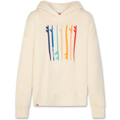 The Arthur Hoodie Surfboards from AO76. Surf's up front for this groovy hoodie.
