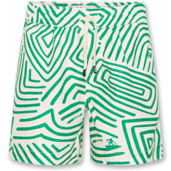 Swimshorts Waves by AO76. A bold and modern swimwear piece featuring an eye-catching green geometric wave pattern.