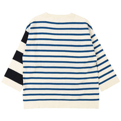 Cotton Knit Striped Long Sleeve Tee
