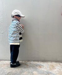 Cotton Knit Striped Long Sleeve Tee