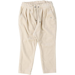 The Knitted Corduroy Pants from Fith. Off-white corduroy pants with a drawstring tie.