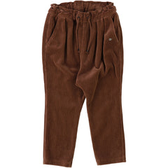 The Knitted Corduroy Pants from Fith. Brown corduroy pants with a drawstring tie.