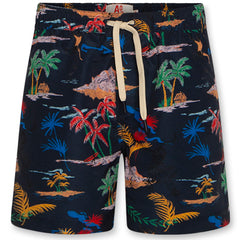 The Toni Swimshorts Jungle from AO76. Lightweight swim shorts with an all-over tropical jungle print.