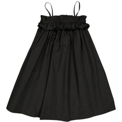 Black Sleeveless Dress by Christina Rohde. Featuring delicate spaghetti straps and a charming ruffled neckline.