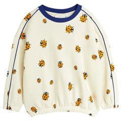 The Ladybug Sweatshirt from Mini Rodini. Sweatshirt in an all over ladybug print with dropped shoulders