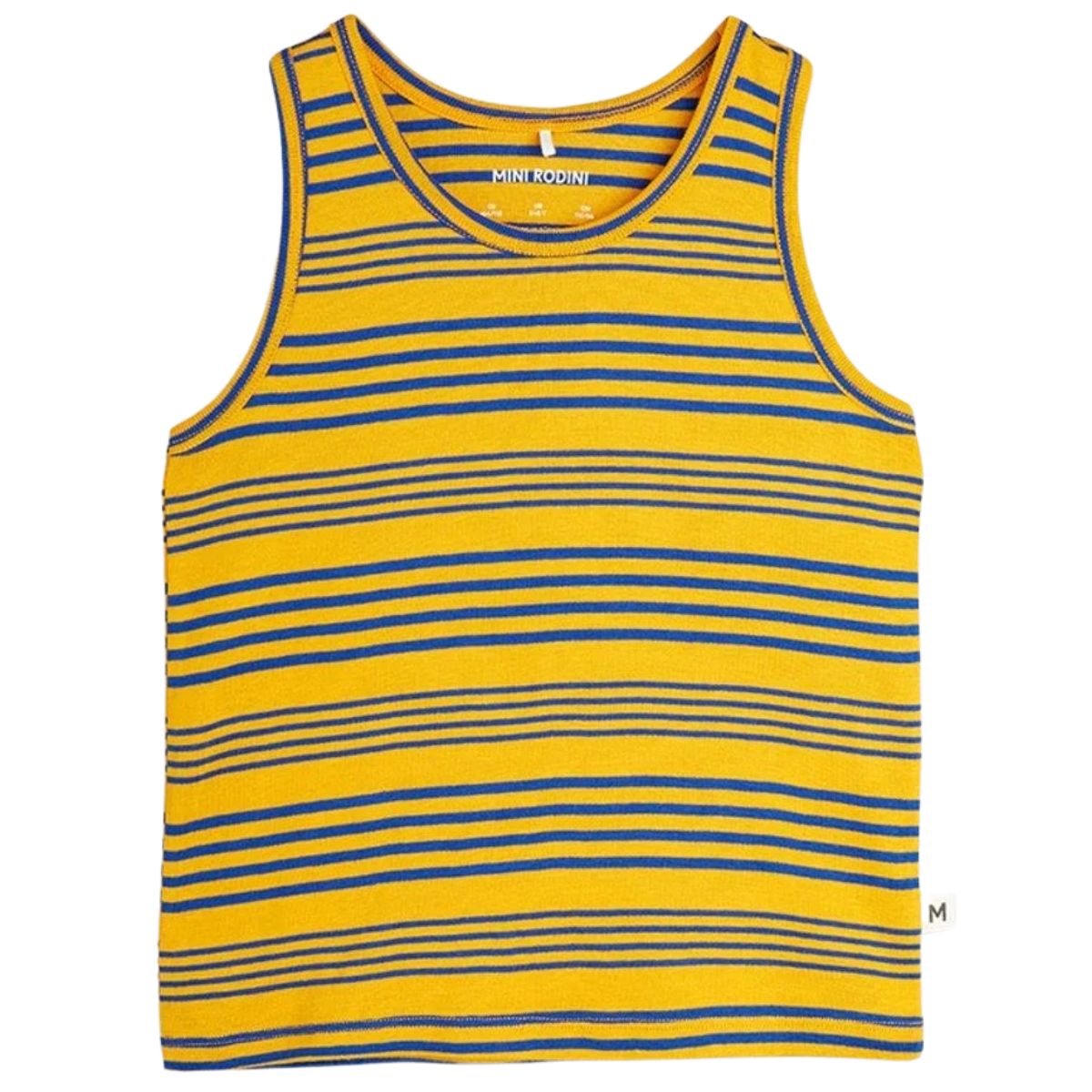 The Stripe Tank from Mini Rodini. Striped tank top in a snug fit. Designed with bindings at neck and sleeve ends.