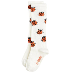 Ladybugs Knee High Socks from Mini Rodini. Pair of knee-high socks made from a GOTS certified organic cotton.