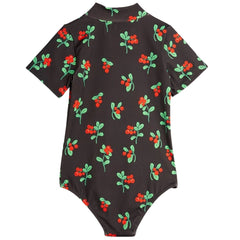 Lingonberries Short Sleeve Swimsuit