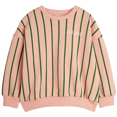 The Vertical Stripe Sweatshirt from Mini Rodini. Sweatshirt with a M.Rodini patch on the chest, and  dropped shoulders.