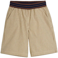 The Poplin Woven Shorts from Mini Rodini, striped poplin kids shorts with elastic waistband and relaxed fit.