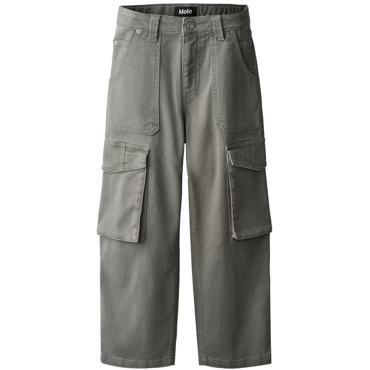 Alter Pants by Molo gray kids cargo pants with multiple utility pockets and relaxed fit