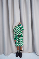 True Green Comic Book Check Circle Skirt
