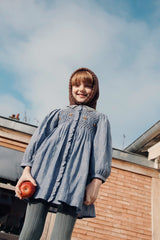 Chambray Smocked Dress