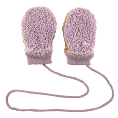 Baby Color Block Lavander Sheepskin Gloves