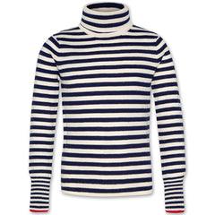 The Vicky Turtle Neck from AO76. Striped turtleneck sweater with long sleeves and fitted cuffs.