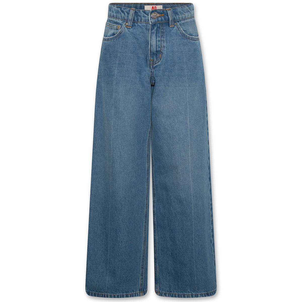 The Leyla Middle Jeans Pants from AO76. Kids’ wide-leg jeans with a button-and-zip closure.