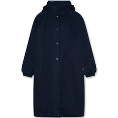 The Nari Blair Jacket from AO76. Navy blue oat with buttons on a white background.