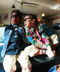 Uneven Dungaree Western Collarless Shirt