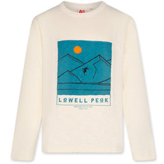 AO76 The Ben Tee Peak kids long sleeve graphic T-shirt with mountain print and crew neck design