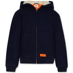 Riley Jacket OL by AO76 hooded zip-up jacket with fleece lining and front pockets for kids.