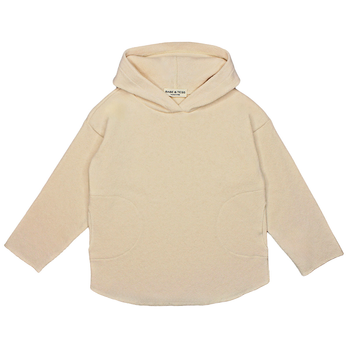 Babe & Tess The Teresa Knit Sweatshirt hooded knit top with long sleeves and kangaroo pockets