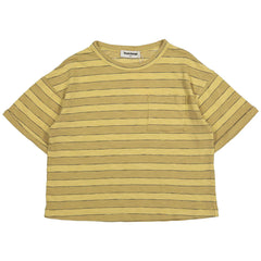 The Striped Printed Tocoto Vintage 1976 Tee from Tocoto Vintage. Crew neck, Front patch pocket, Print on back, Stripe print.