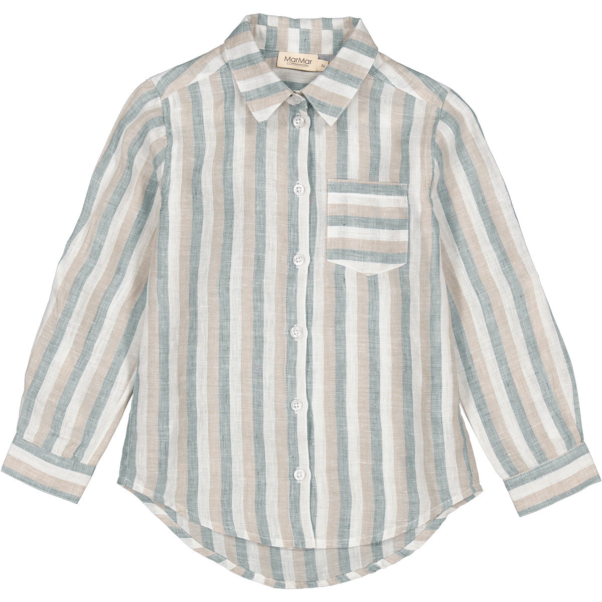 The Tommy Long Sleeve Shirt from MarMar Copenhagen. Classic shirt with front pocket and sleeves with button closure