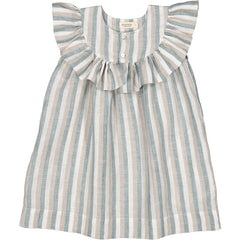 The Drussa Dress from MarMar Copenhagen. Short-sleeved dress with frill details and button closure