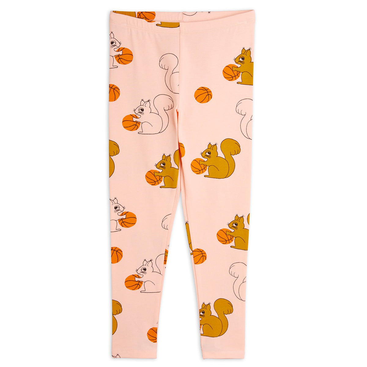 The Squirrels Leggings from Mini Rodini. Leggings with elastic waist and slight stretch. Squirrels print.