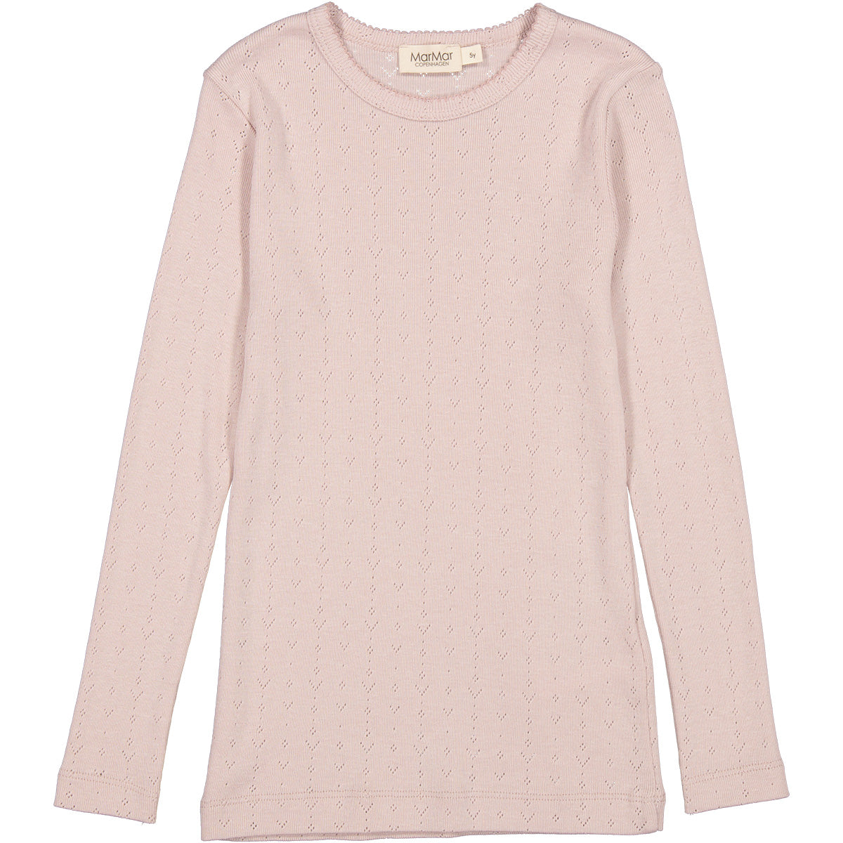 Tamra Tee from MarMar Copenhagen. The design is both simple and elegant, with a delicate pointelle pattern.