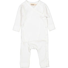 The Rula Jumpsuit from MarMar Copenhagen. Long-sleeved jumpsuit for newborns. The jumpsuit has a wrap-around closure.