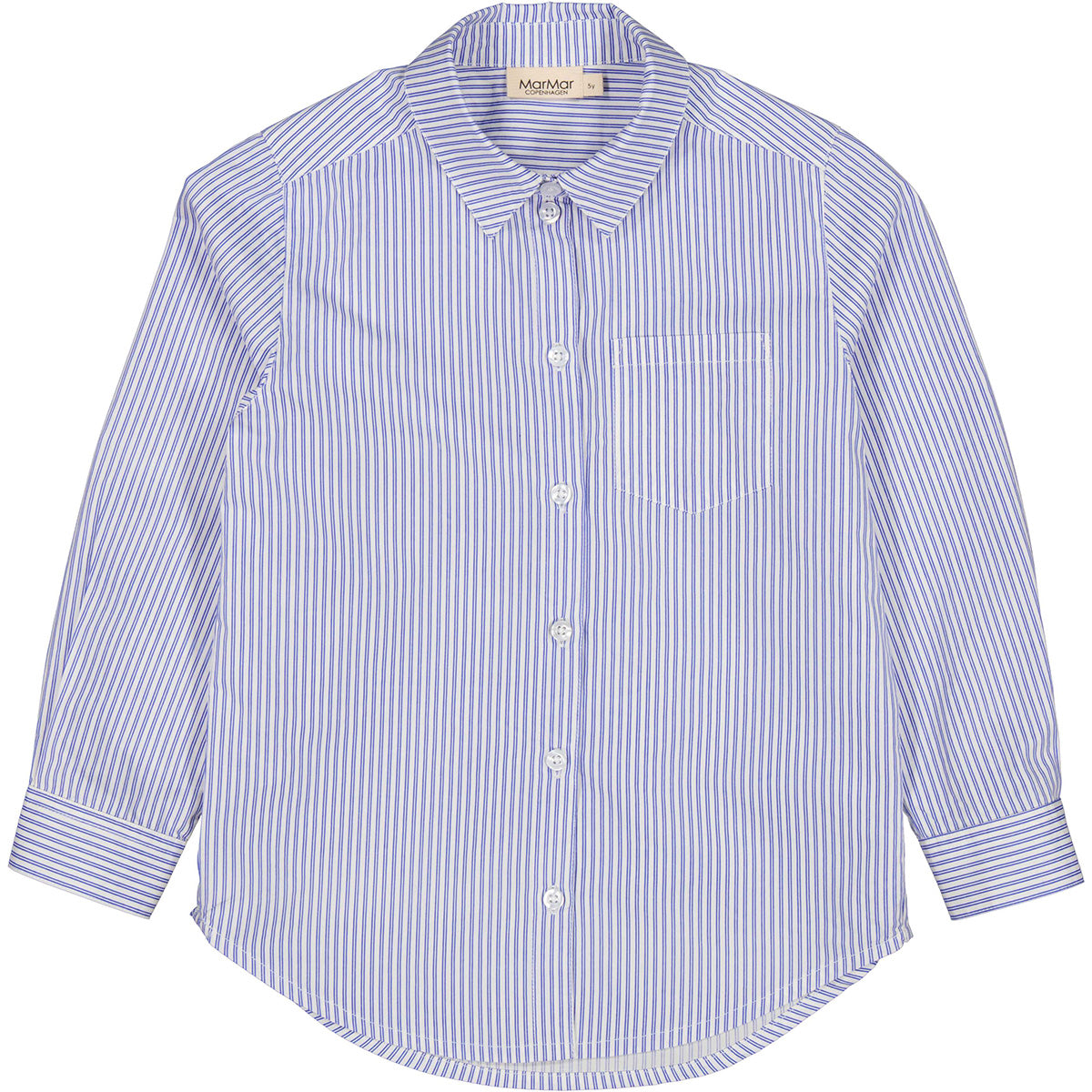 The Tommy Shirt from MarMar Copenhagen. Classic shirt with a front pocket and sleeves with cuffs and button closure.