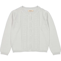 The Tilda Cardigan from MarMar Copenhagen exudes timeless charm with its delicate pointelle detailing and soft fabric.
