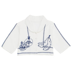Pommegranate Embroidery Shirt by Maison Mangostan with a beautiful pomegranate and peacock embroidery.